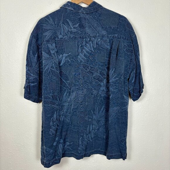 Jamaica Jaxx Vintage 100% Silk Hawaiin Palm Shirt with Real Wood Buttons Size:XL - Picture 12 of 14